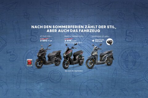 SYM Schweiz | Roller 50, 125cc bis 500cc in der Schweiz – Qualität, Preis und 5 Jahre Garantie