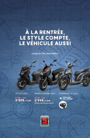 SYM Suisse | Scooters SYM 50, 125cc à 500cc en Suisse - Qualité, Prix et Garantie 5 ans